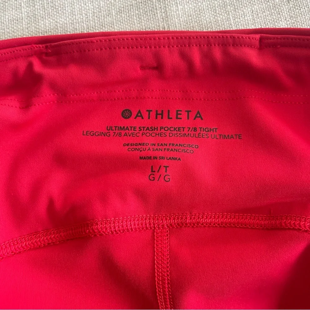 Athleta Ultimate Stash Pocket 7/8 Tight Bright Red Large Tall - Picture 6 of 6